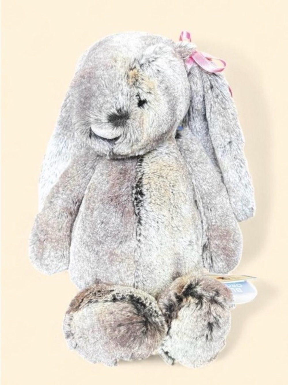 Authentic BNWT Retired Jellycat Medium Woodland Bunny Babe 12” w/ Removable Bows